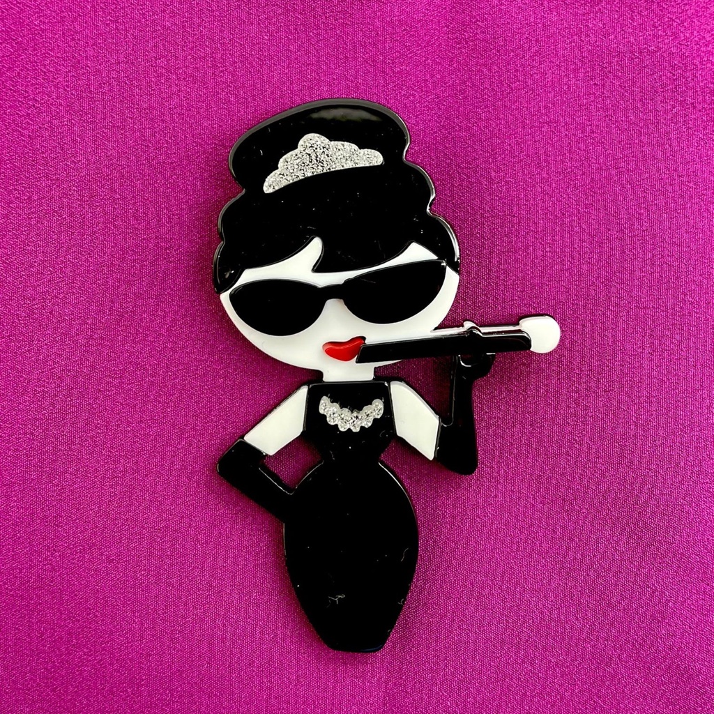 Nwt Audrey Hepburn Fashion Brooch Pin Pretty Fashionista Gifts Chic Modern Pin 18$
